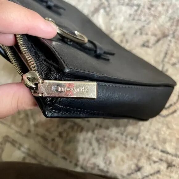 Kate Spade Connie Small Triple Gusset Satchel Top Handle Bag Black Leather EUC - Picture 8 of 14